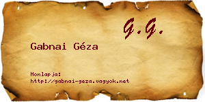 Gabnai Géza névjegykártya